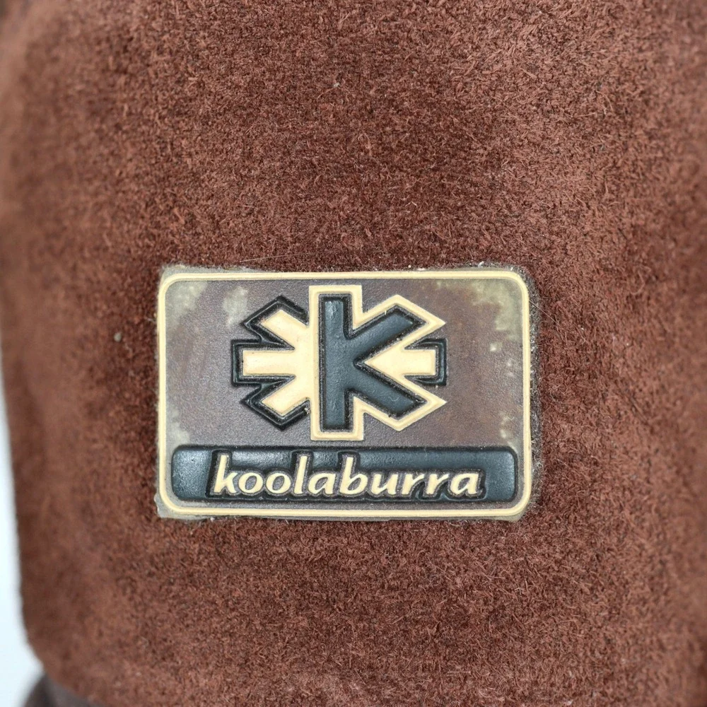 Koolaburra Mens 10 Brown Sheepskin Tall Boots Lovin Life Cross Winter Y2K UGG